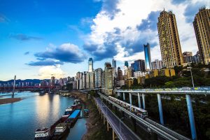 View of Yuzhong Penisula along Jialing River